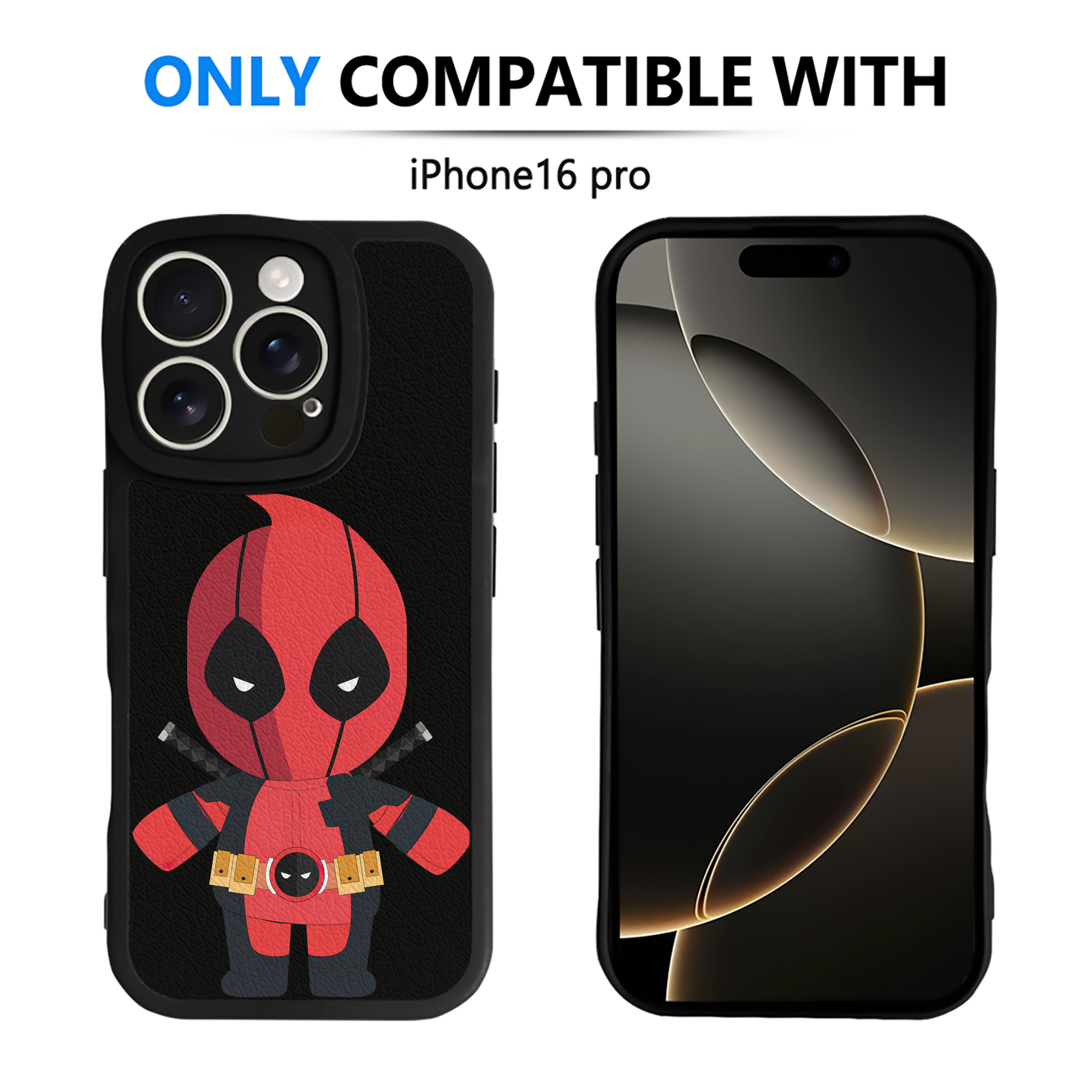 （画像用） Deadpool デッドプール 【iPhone 16シリーズ対応】シリコンスマホケース（レザー調） 材質：シリコン